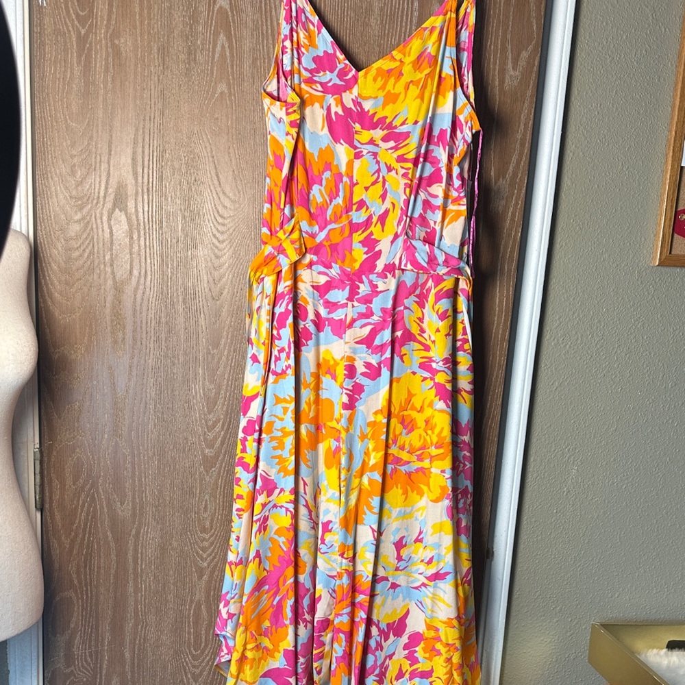 MSK Pink and Orange Floral Jumpsuit